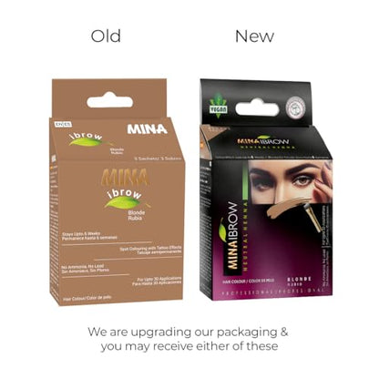 MINA iBrow Henna Hair Color Kit – Ammonia-Free, Gray Coverage, Lasts 6 Weeks | Vegan & Cruelty-Free | Blonde
