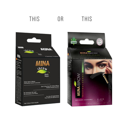 MinaiBrow Mina ibrow Hair Color | Natural Cassia Tint Powder – Ammonia-Free, No Lead | Black Tint Kit Up to 30 Applications
