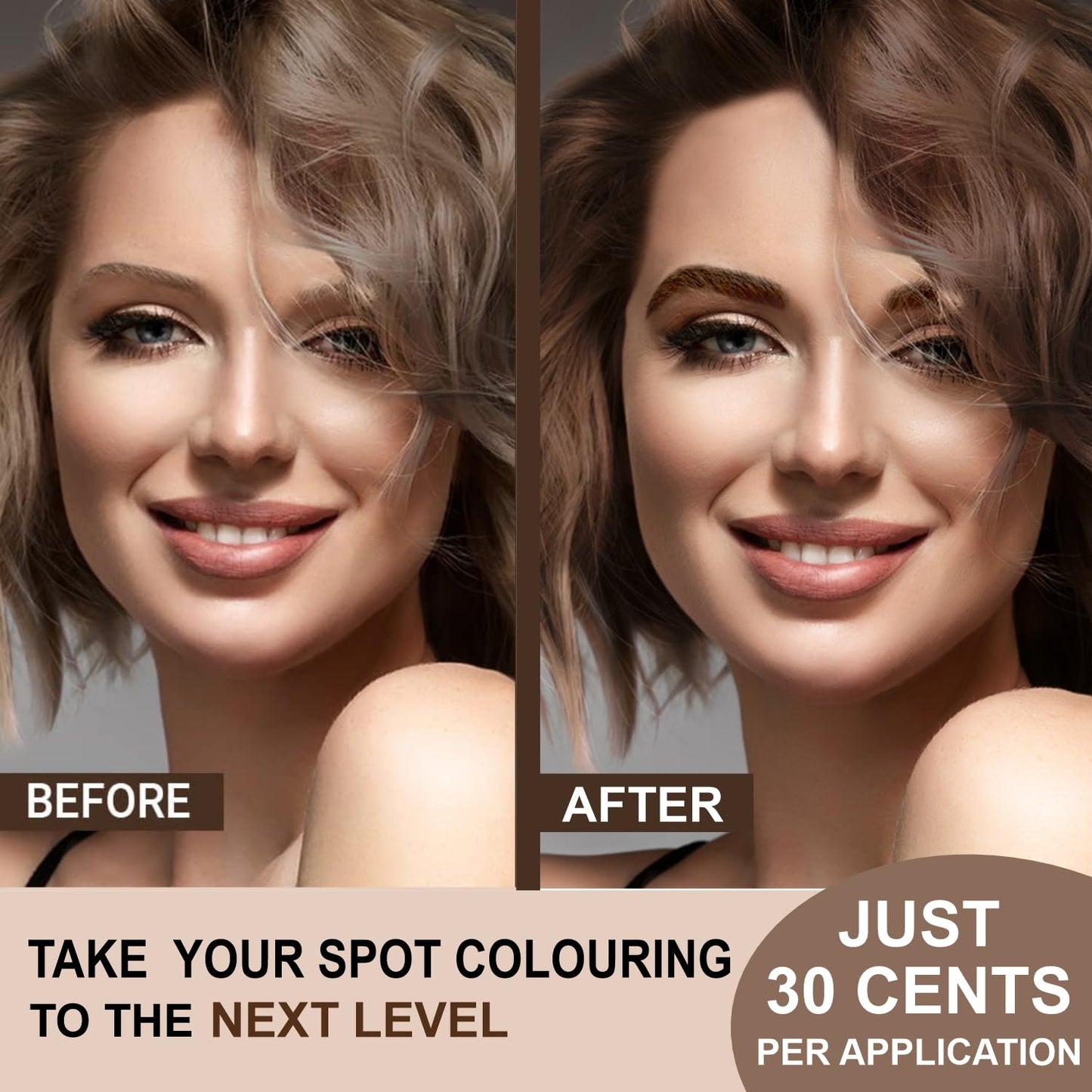 MINA iBrow Henna Hair Color Professional Tint Kit with Brush – Gray Coverage, Up to 6 Weeks, No Ammonia or Lead, Vegan & Cruelty-Free | Up to 30 Applications (Blonde)