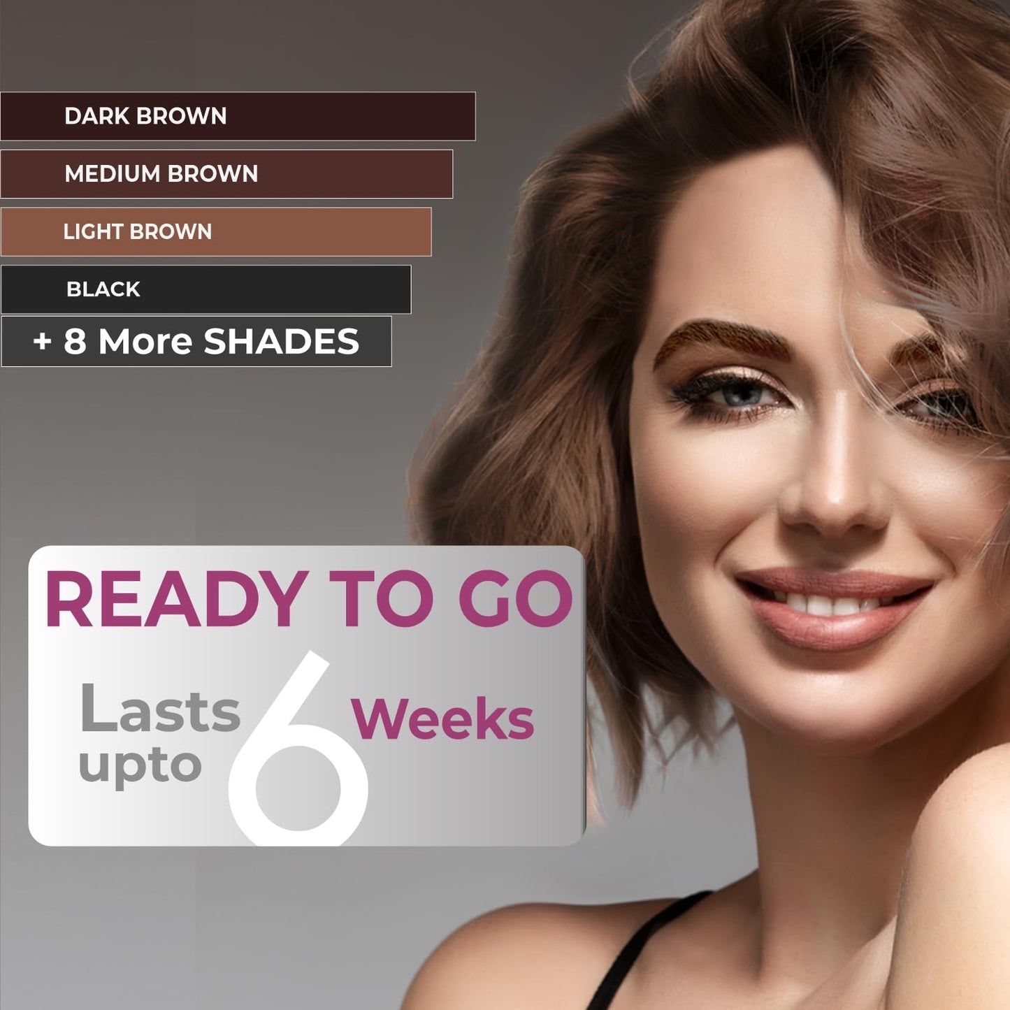 MINA iBrow Henna Hair Color Professional Tint Kit with Brush – Gray Coverage, Up to 6 Weeks, No Ammonia or Lead, Vegan & Cruelty-Free | Up to 30 Applications (Blonde)