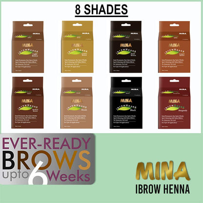 MinaiBrow Mina ibrow Hair Color – Medium Brown, Natural Cassia Tint, 100% Gray Coverage, Vegan & Cruelty-Free