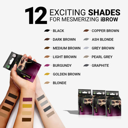 MINA iBrow Henna Hair Color Professional Tint Kit with Brush – Gray Coverage, Up to 6 Weeks, No Ammonia or Lead, Vegan & Cruelty-Free | Up to 30 Applications (Blonde)