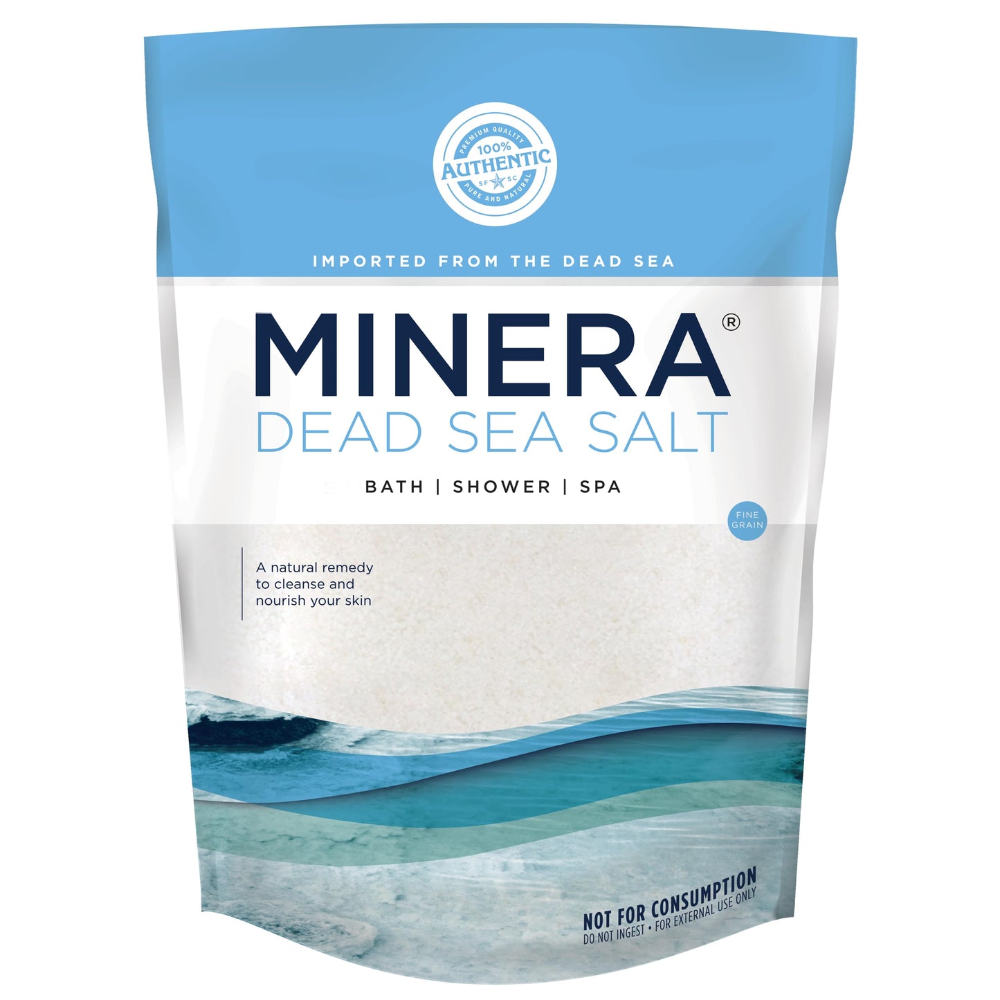 Minera Fine Grain Dead Sea Salt – 19 lb Bath & Soaking, 100% Pure & Natural, Unscented