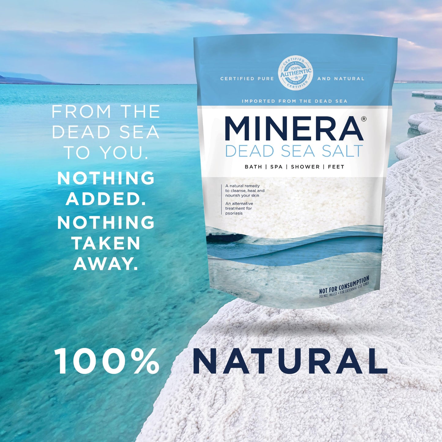Minera Fine Grain Dead Sea Salt – 19 lb Bath & Soaking, 100% Pure & Natural, Unscented