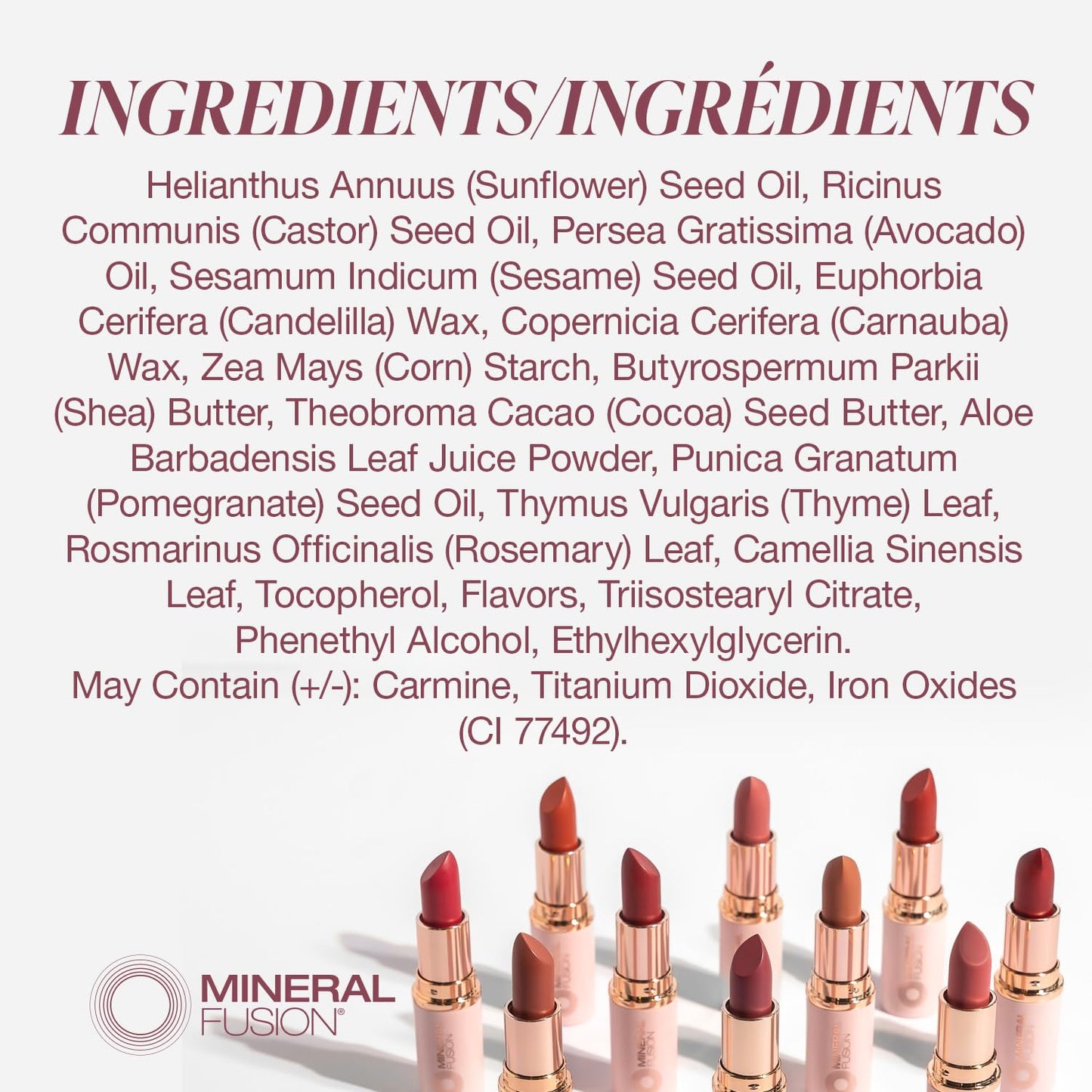Mineral Fusion Long-Lasting Lipstick — Vivid, Smudge-Free Color with Avocado Oil
