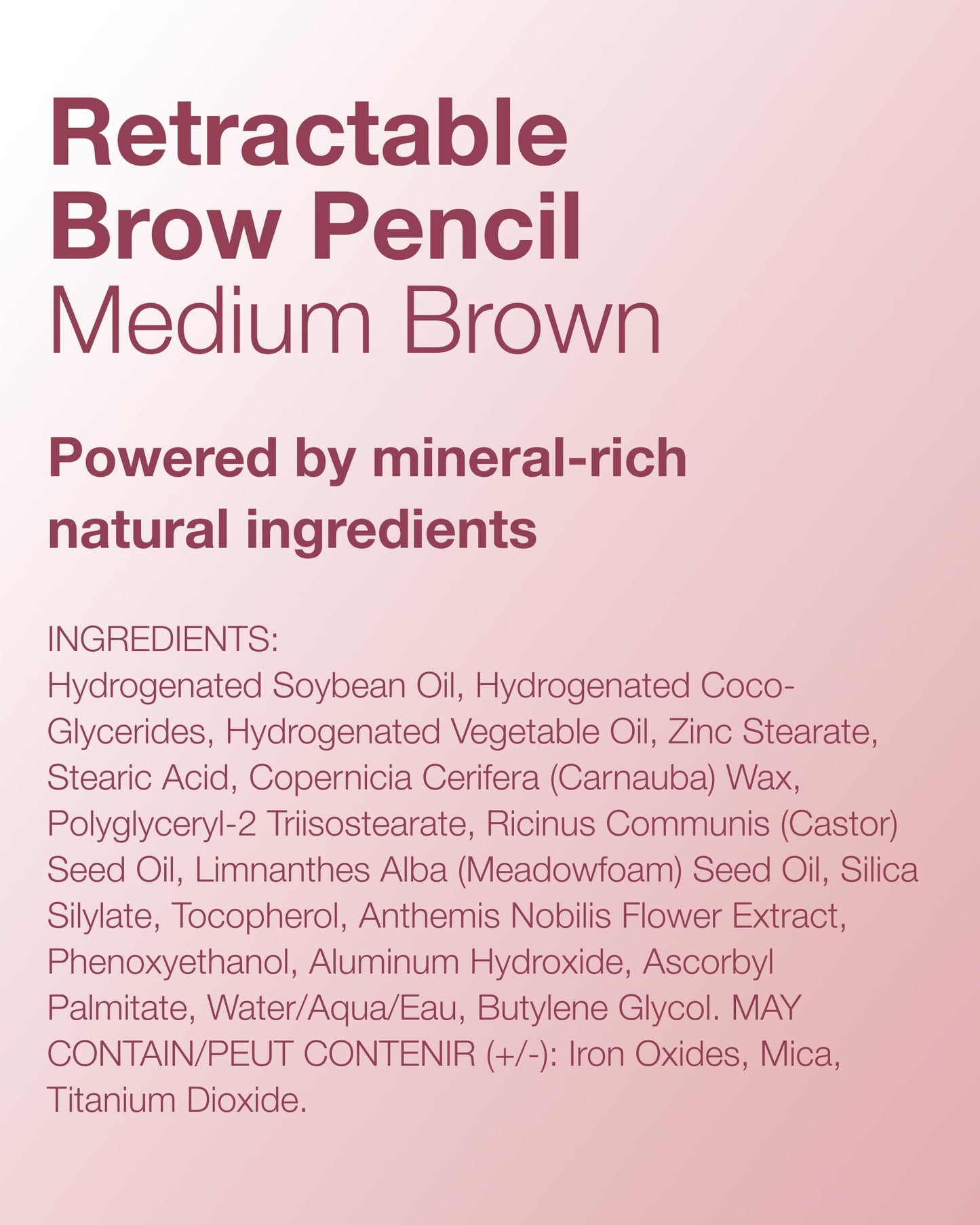 Mineral Fusion Retractable Brow Pencil (Medium Brown) – 2025 Beauty Heroes Award Winner | Shape & Define