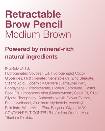 Mineral Fusion Retractable Brow Pencil (Medium Brown) – 2025 Beauty Heroes Award Winner | Shape & Define