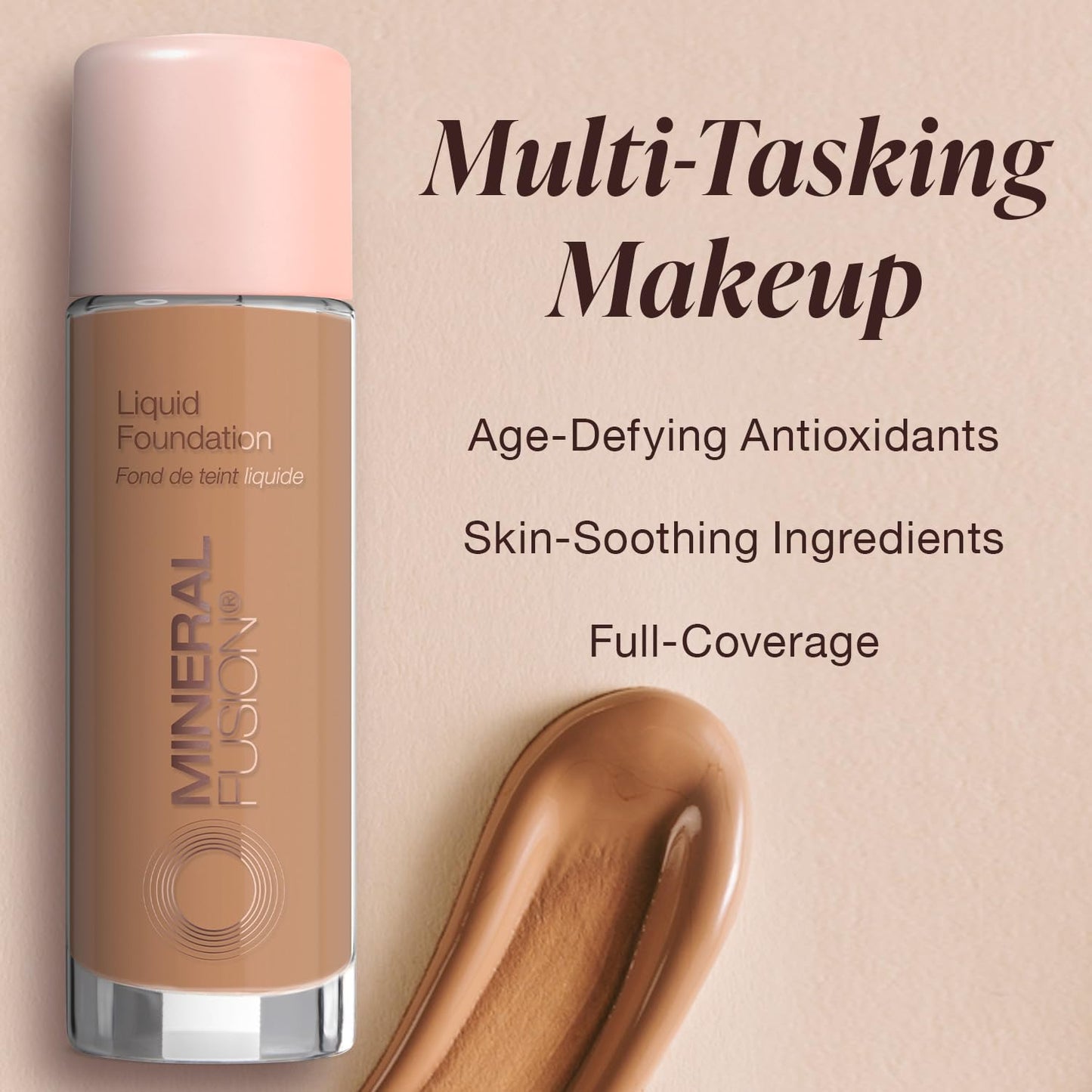 Mineral Fusion Full Coverage Foundation Olive 3 – Medium Olive Undertones, Hydrating Matte Finish, Vegan & Hypoallergenic, 1 fl oz