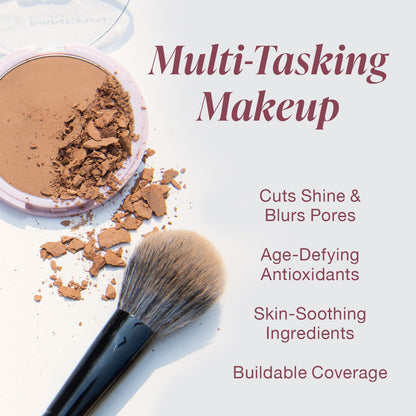 Mineral Fusion Pressed Powder Foundation Deep 2 – Tan with Golden Undertones, Matte Finish