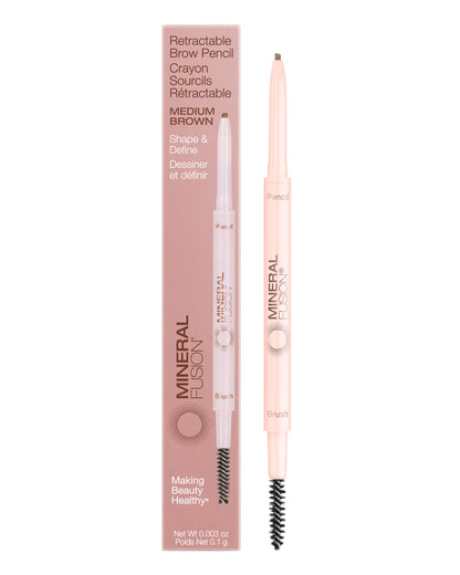 Mineral Fusion Retractable Brow Pencil (Medium Brown) – 2025 Beauty Heroes Award Winner | Shape & Define