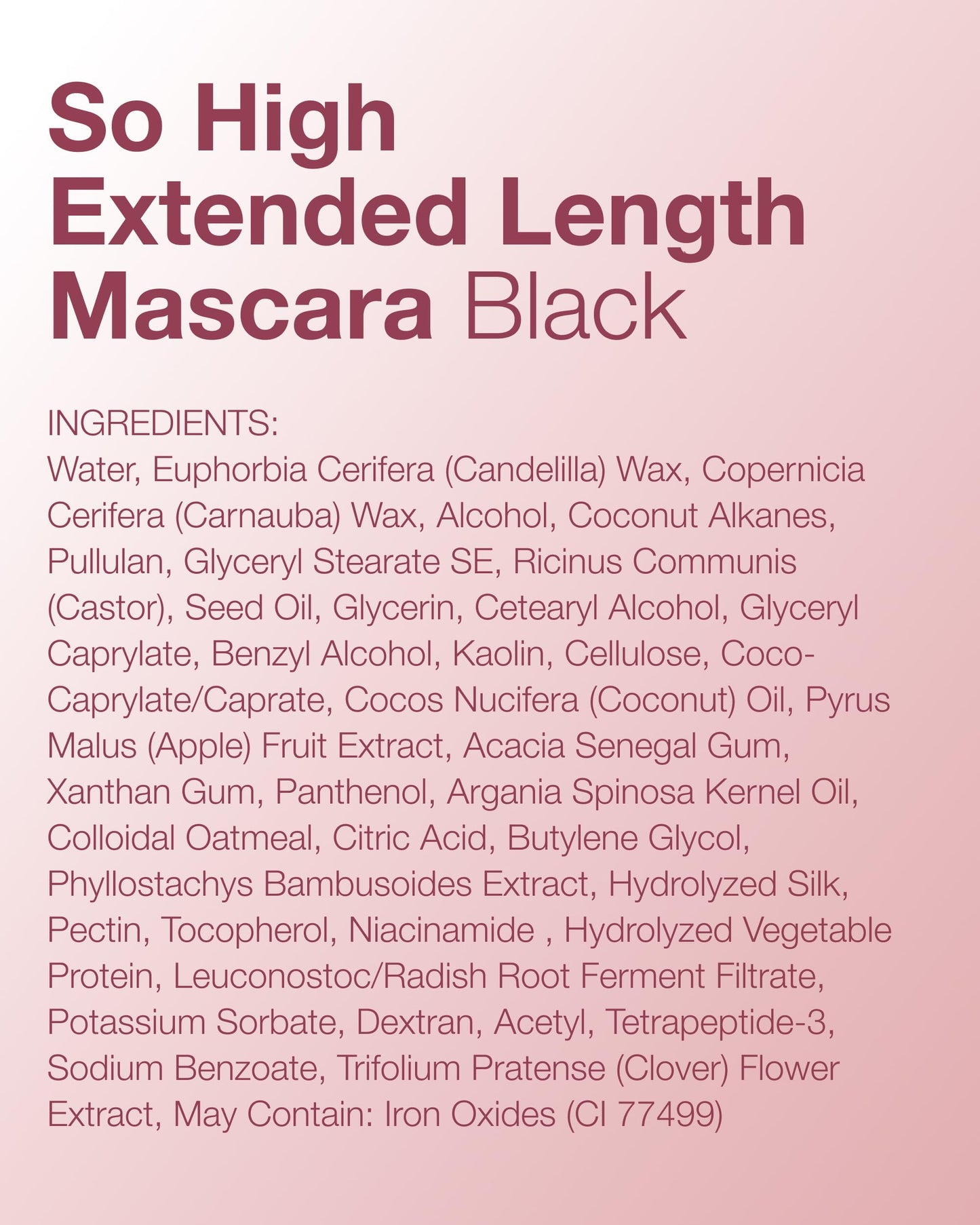 Mineral Fusion So High Extended Length Mascara – Long-Wear, Hypoallergenic, No Smudge (Black)