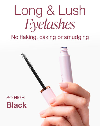 Mineral Fusion So High Extended Length Mascara – Long-Wear, Hypoallergenic, No Smudge (Black)