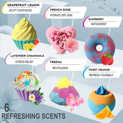 Mineral Me California Bath Bombs for Girls – 6 Organic Gift Set
