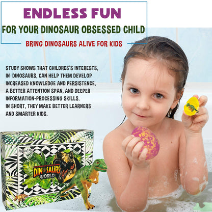 Mineral Me California | 12 Dinosaur Bath Bombs with Toys – Organic Kids Bubble Bath Fizzies