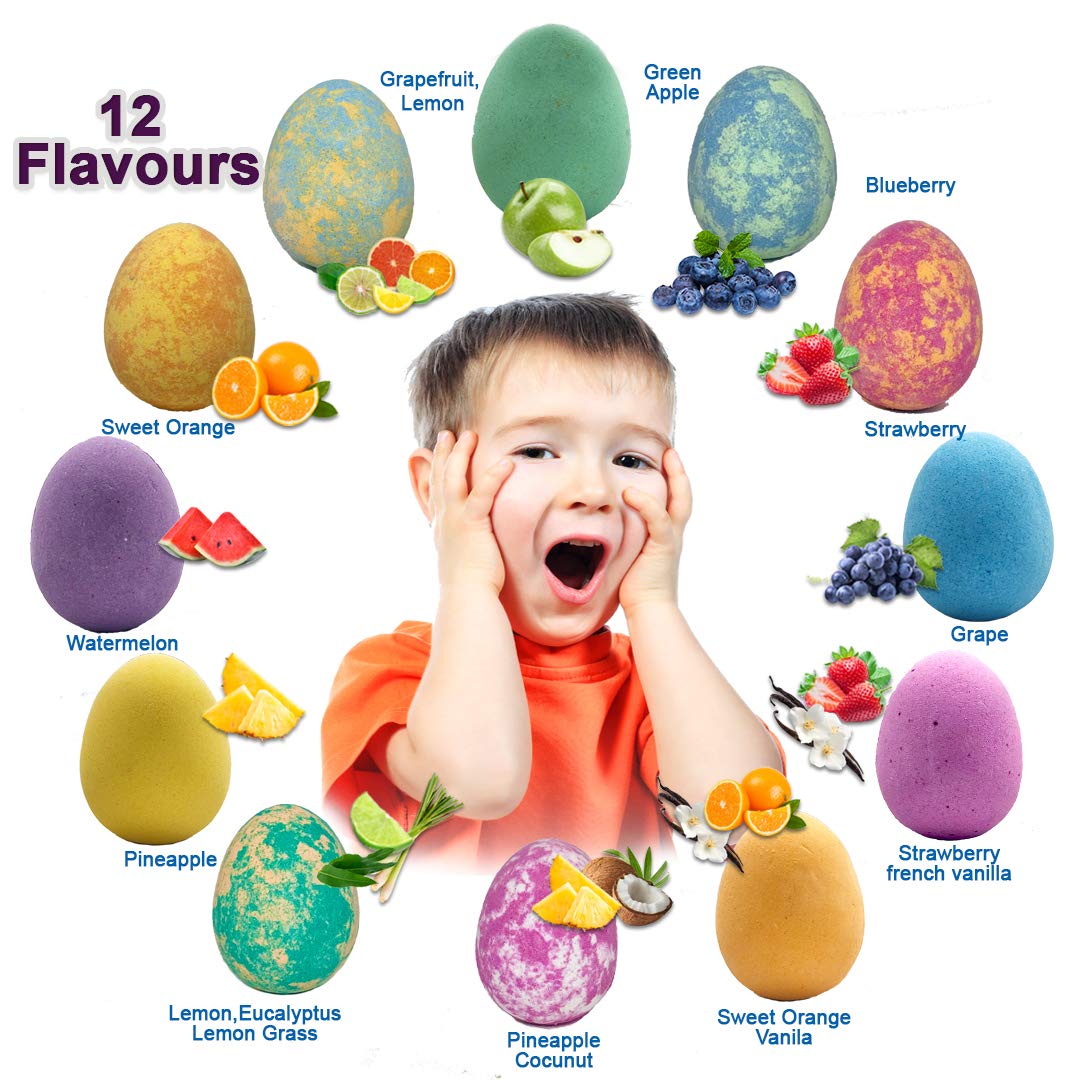Mineral Me California | 12 Dinosaur Bath Bombs with Toys – Organic Kids Bubble Bath Fizzies