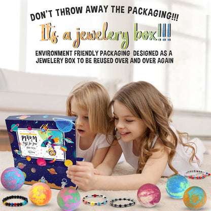 Mineral Me California Galaxy Bath Bombs for Kids — Surprise Jewelry & Reusable Keepsake Box