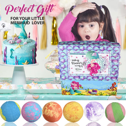 Mineral Me California Mermaid Bath Bombs for Kids – Jewelry Inside & Jewelry Box