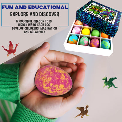 Mineral Me California Kids Bath Bombs with Dragon Egg Toys – 12 Organic Bubble Bath Fizzies
