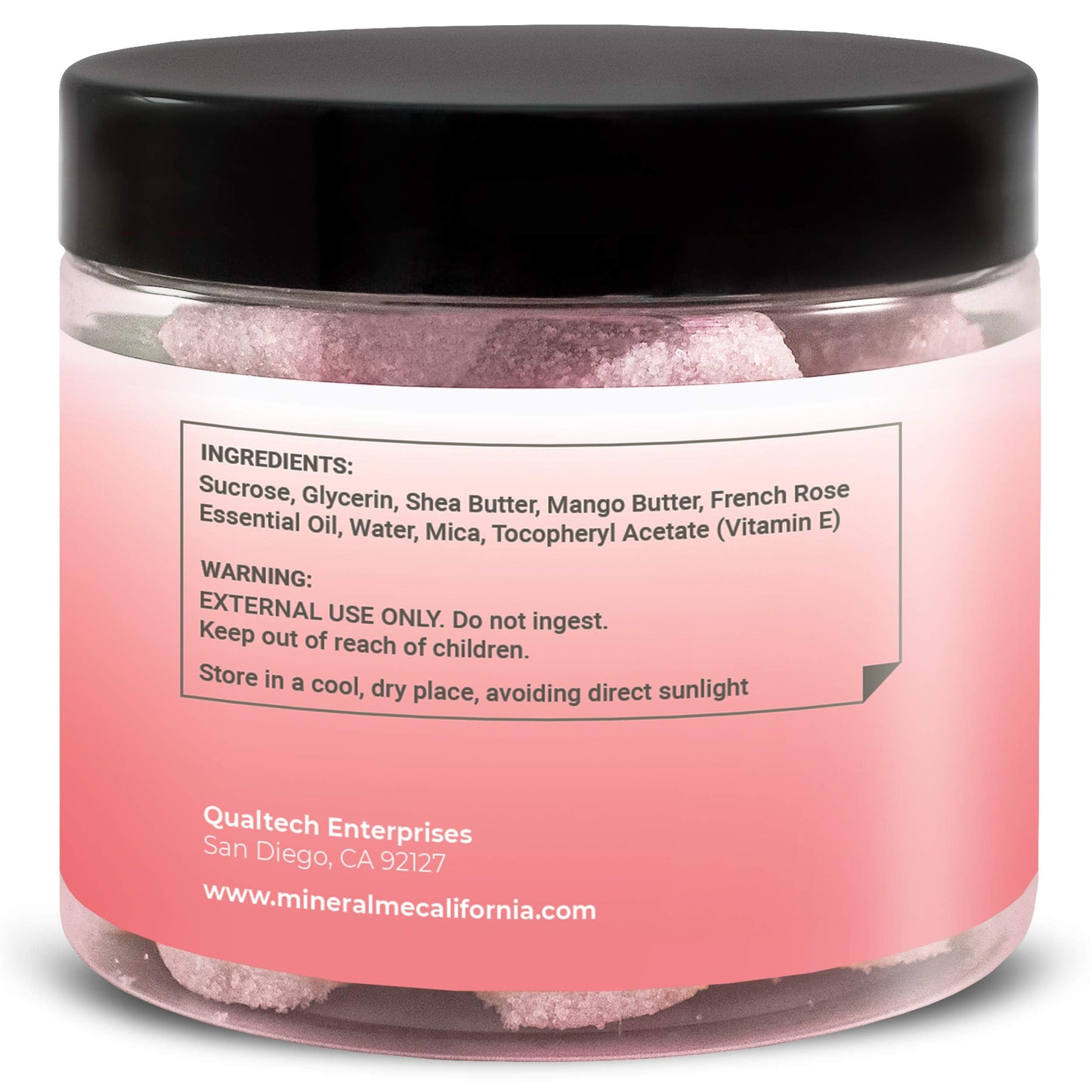 Mineral Me California Body Scrub Exfoliator – 12oz French Rose Sugar Cubes with Mango & Shea Butter