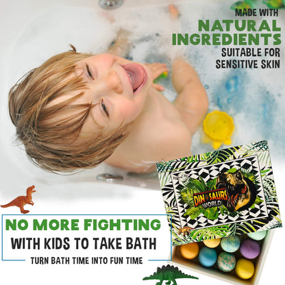 Mineral Me California | 12 Dinosaur Bath Bombs with Toys – Organic Kids Bubble Bath Fizzies