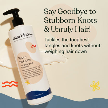 Mini Bloom Knots Be Gone Detangling Conditioner Treatment | Baby & Kid Safe, Shea Butter & Plant Oils | 16.6oz