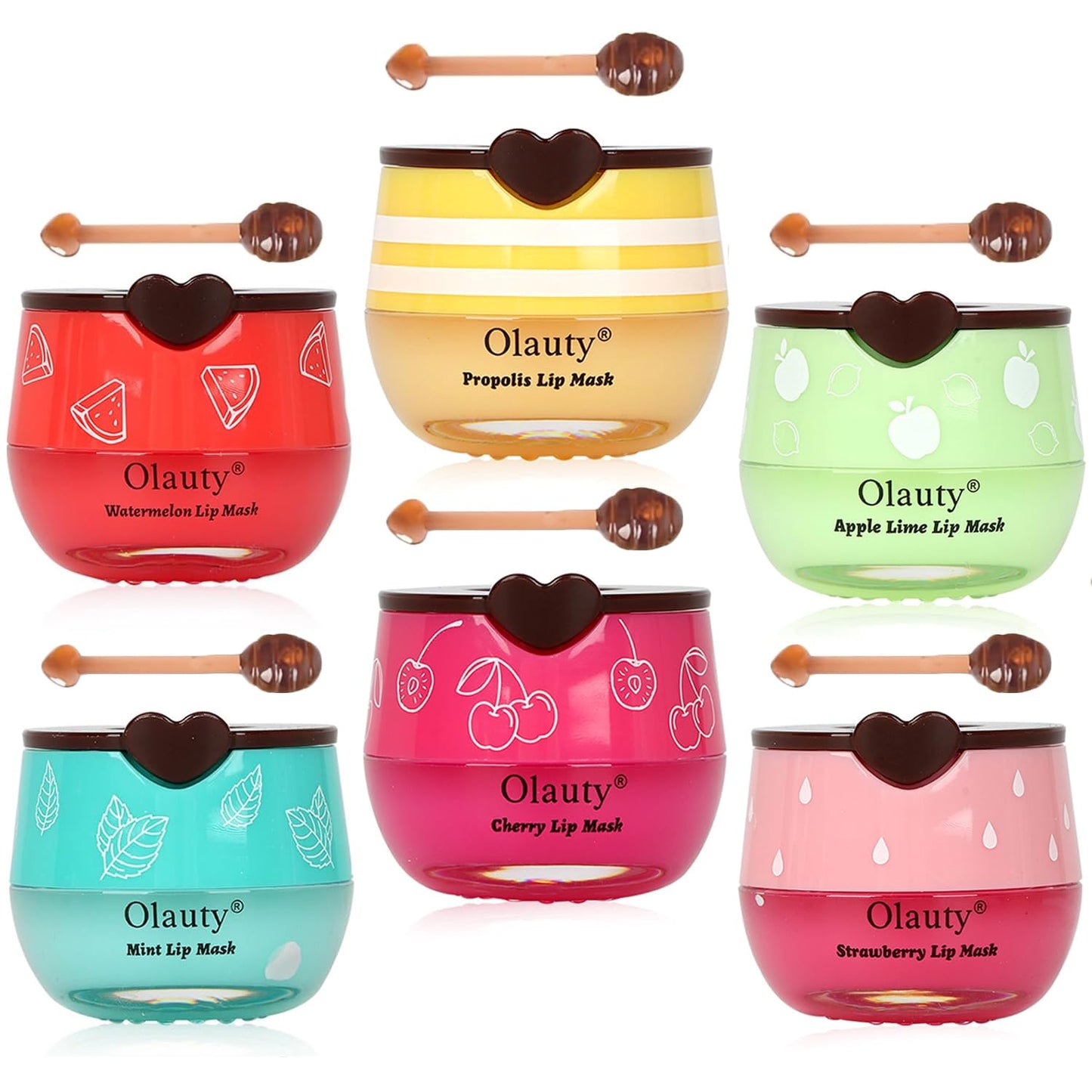 Miniling 6-Piece Bee Lip Balm Mask Honey Pot | Hydrating Sleep Lip Masks