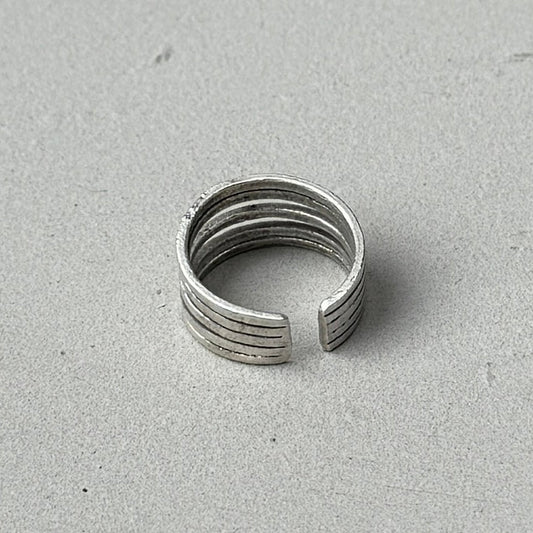 5 Lines Silver Ring