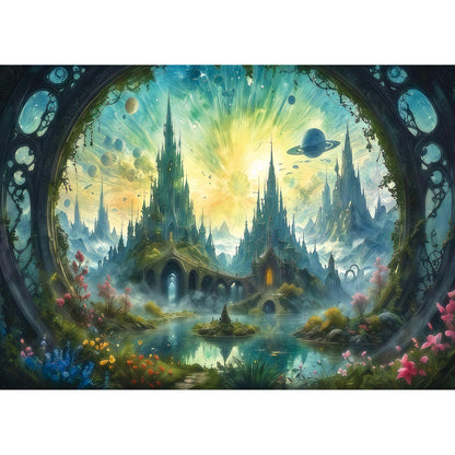 MINIWAN Science Fiction Landscape Jigsaw Puzzle for Adults – Fantasy 1000-Piece with Letters on Back – Finished Size 26.75 x 19.75