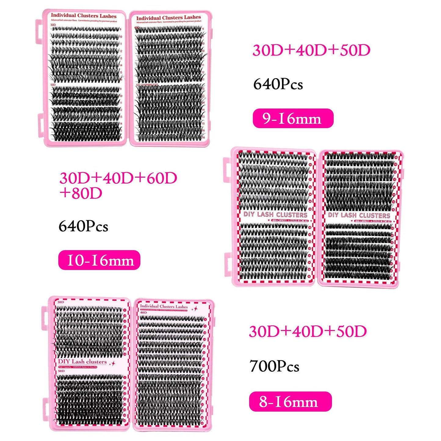 MINNNANOTOKU Lash Extension Kit DIY 640pcs – 10-16mm, Bond & Seal, Tweezers