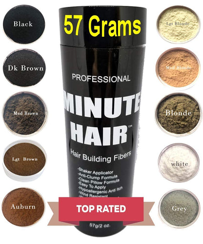 Minute Hair Biggie Sized 57g Dark Brown Hair Fibers – Refillable Bottle