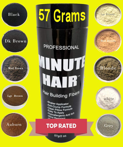 Minute Hair Biggie Sized 57g Dark Brown Hair Fibers – Refillable Bottle