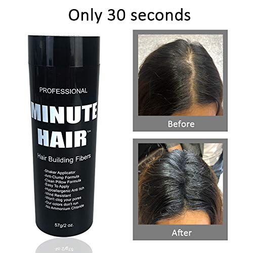 Minute Hair Biggie Sized 57g Dark Brown Hair Fibers – Refillable Bottle