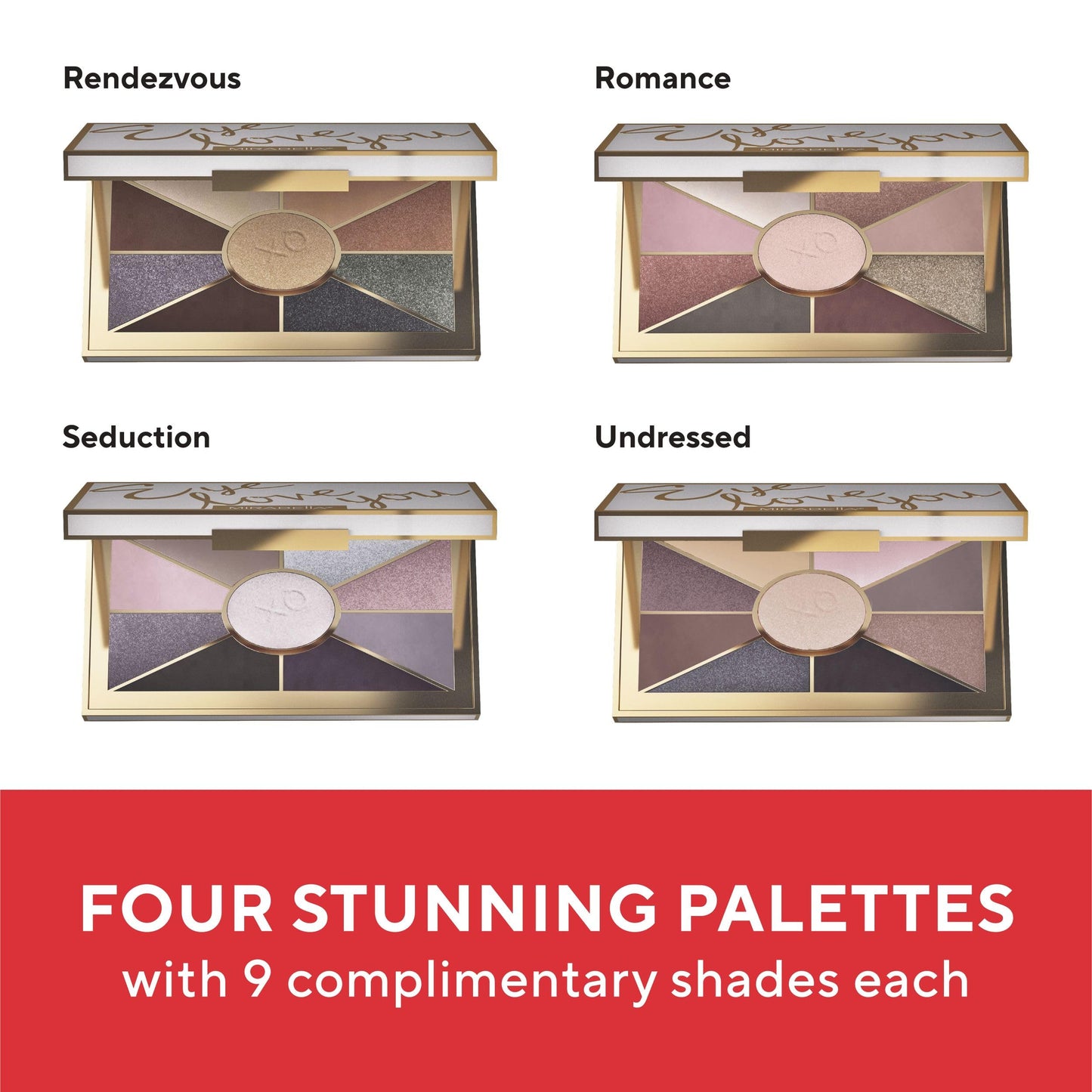 Mirabella Eye Love You Neutral Shimmer Eyeshadow Palette – Ultra Pigmented Matte & Shimmer Shades (Rendezvous)