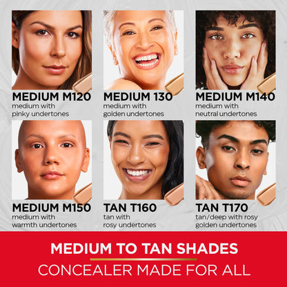 Mirabella Invincible For All Perfecting Under Eye Concealer – Full Coverage Hydrating Concealer with Hyaluronic Acid (Tan T160)