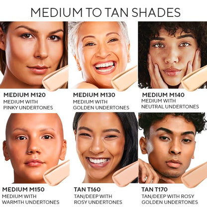 Mirabella Invincible for All HD Liquid Foundation – Moisturizing Demi-Matte Full Coverage (Tan T190) | 24 Shades