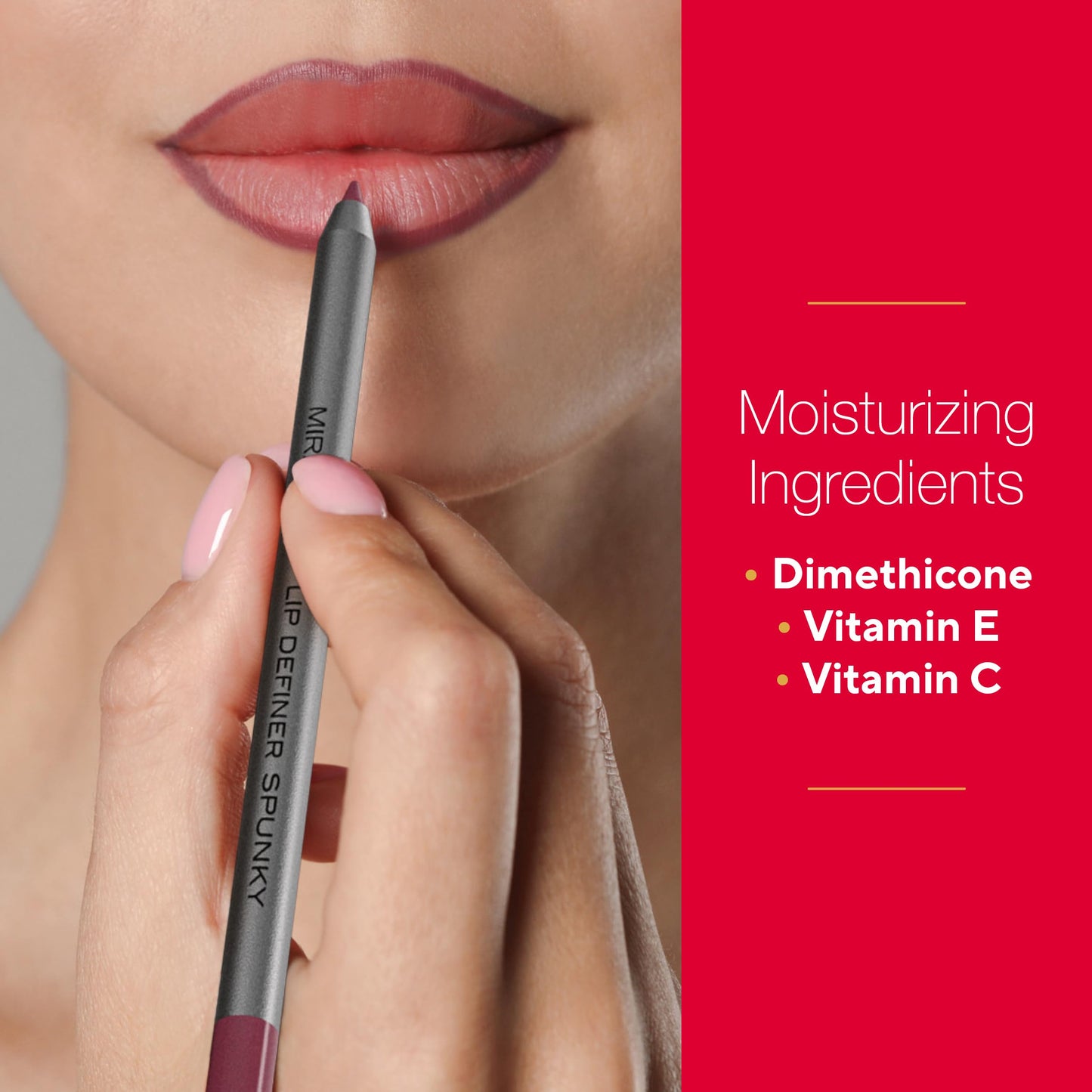 Mirabella Line and Define Lip Definer – Retractable Lip Pencil with Built-In Sharpener (Bratty)