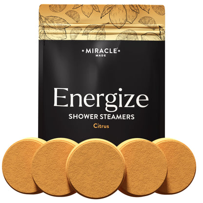 Miracle Made Citrus Mint Aromatherapy Shower Steamers – 15 Shower Melt Tablets for Relaxation and Daily Self-Care
