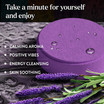 Miracle Made Lavender Aromatherapy Shower Steamers – Relaxing Essential Oil Shower Bombs (15 Melts)