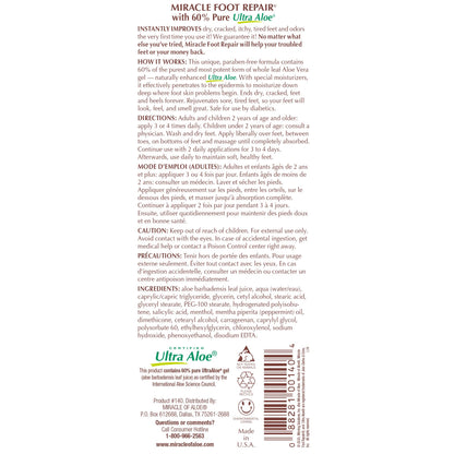 Miracle Foot Repair Cream 8 oz + Miracle Hand Repair 1 oz | UltraAloe Aloe Vera Lotions by Miracle of Aloe