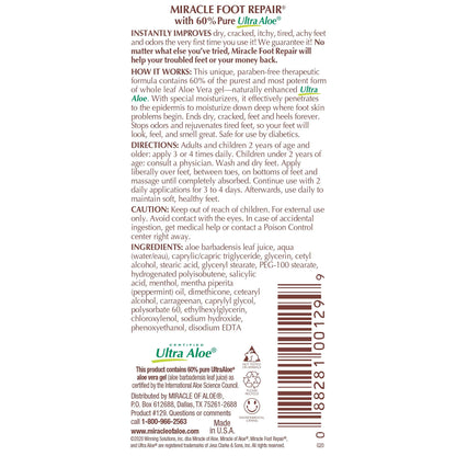 Miracle of Aloe Hand Repair 8 oz & Foot Repair 1 oz – Fast-Absorbing Moisturizing Duo