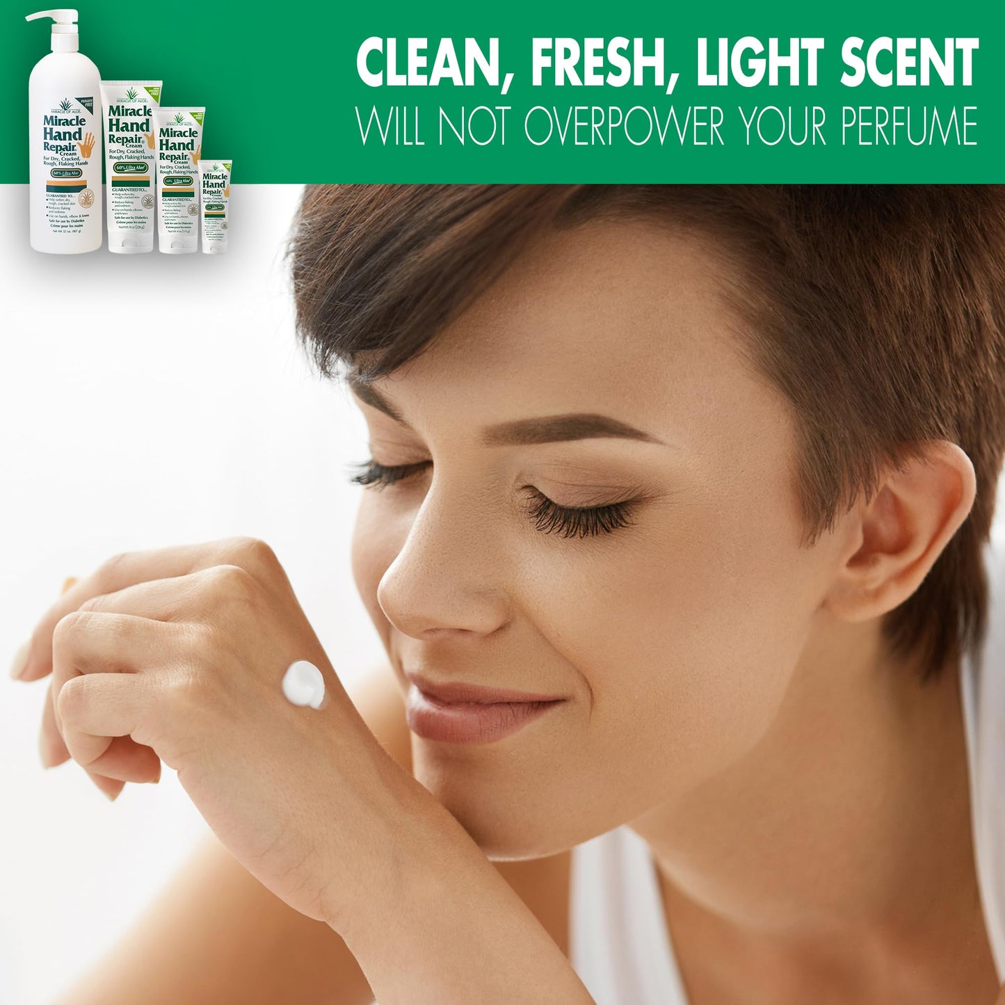 Miracle of Aloe Hand Repair Cream - 8 oz | Fast-Absorbing, Non-Greasy Hydration for Dry Hands