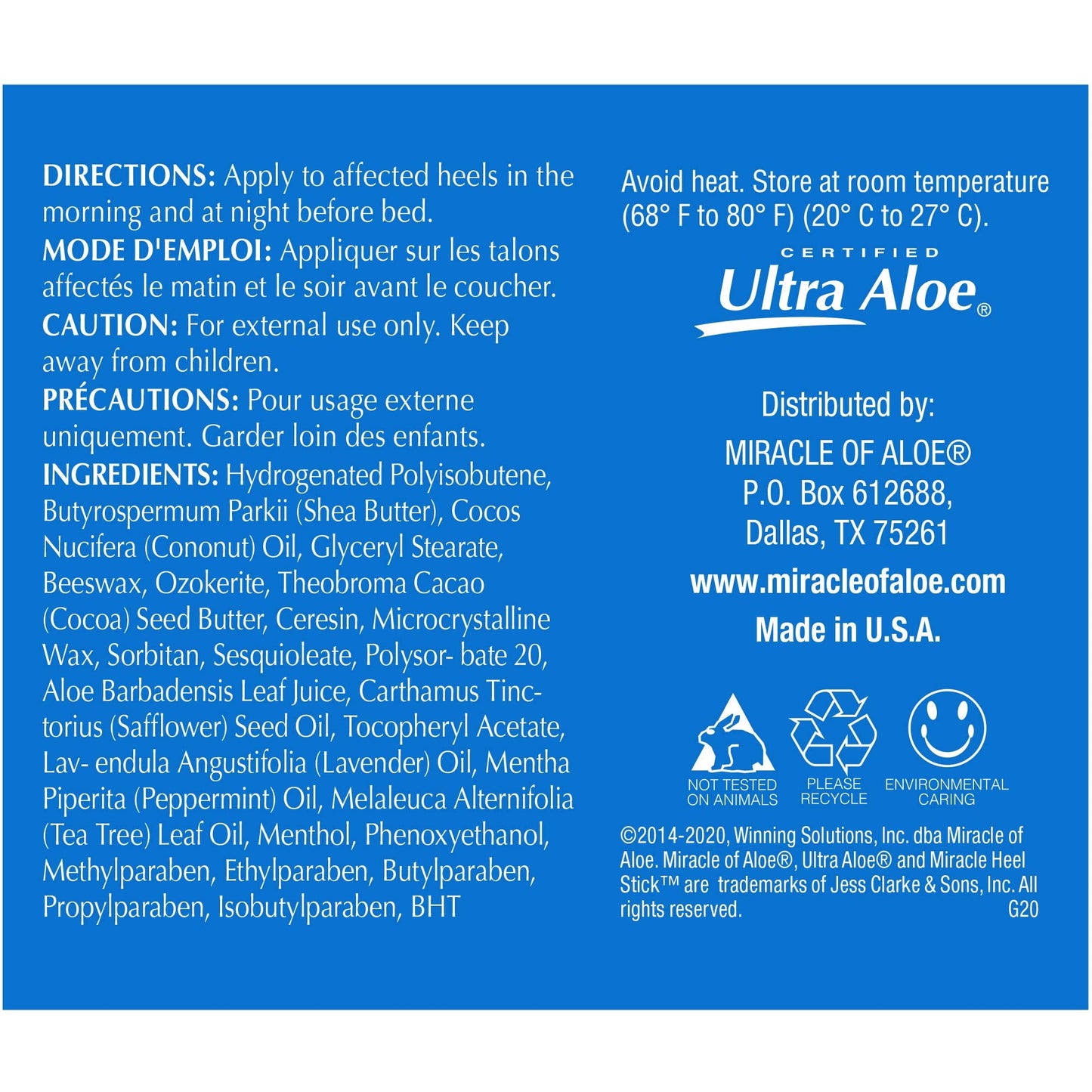 Miracle of Aloe Heel Balm Stick with Gel Socks – Soothe Dry, Cracked Heels
