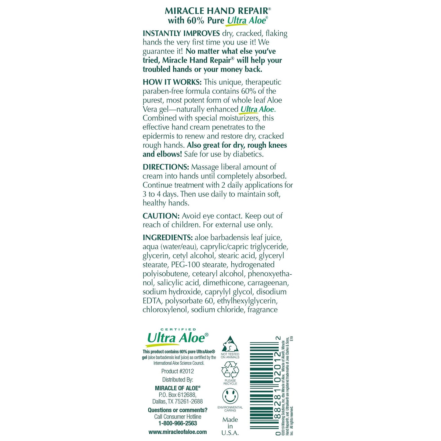 Miracle of Aloe Hand Repair 8 oz & Foot Repair 1 oz – Fast-Absorbing Moisturizing Duo