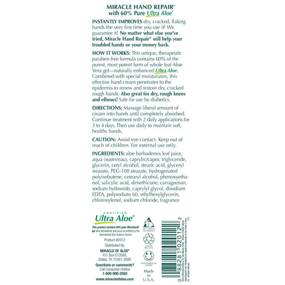 Miracle of Aloe Hand Repair 8 oz & Foot Repair 1 oz – Fast-Absorbing Moisturizing Duo