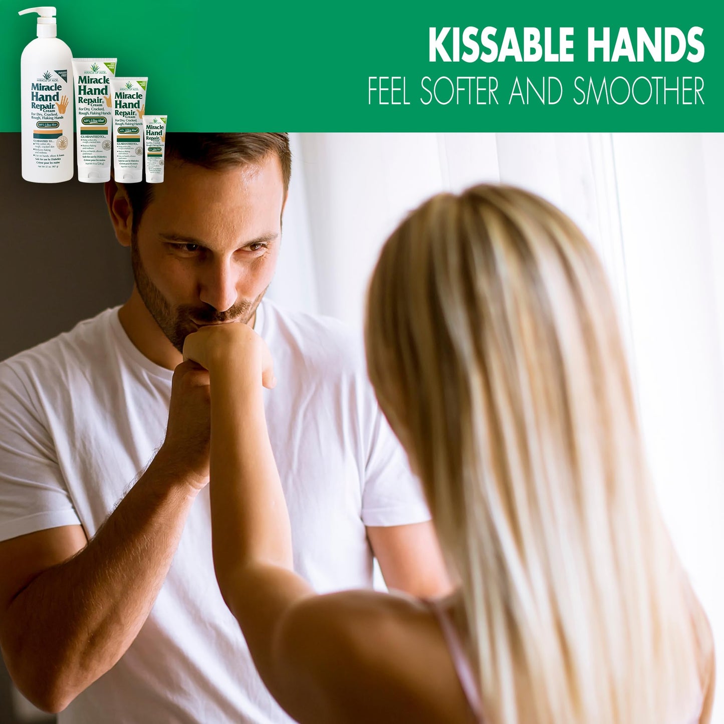 Miracle of Aloe Hand Repair Cream – 60% UltraAloe, 8 oz, Non-Greasy, Fast-Absorbing (2-Pack)