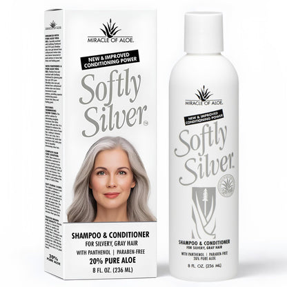 Miracle of Aloe Softly Silver Shampoo - 2-in-1 Purple Restorative Wash for Gray Hair