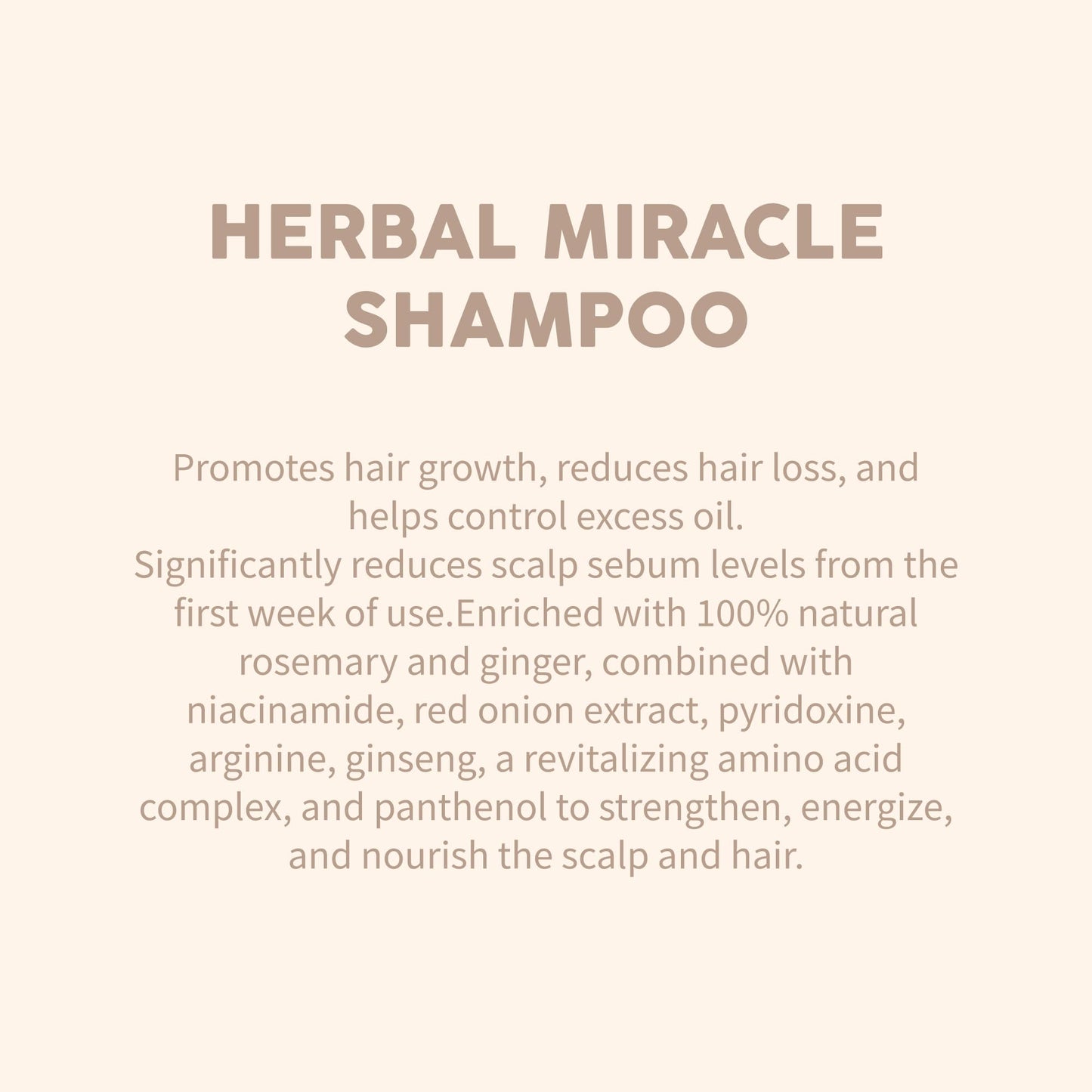 Miracles By Milagros Herbal Miracle Rosemary Shampoo – Salt-Free, Oil Control for Oily Hair