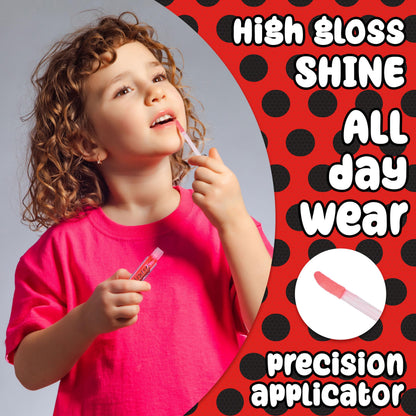 Miraculous 7pc Lip Gloss Set – Zag Heroez Collection with Fruity Flavors & Precision Wand