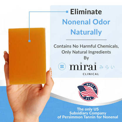 Mirai Persimmon Soap Bar for Body (100g) – Nonenal Odor Control with Japanese Persimmon & Green Tea