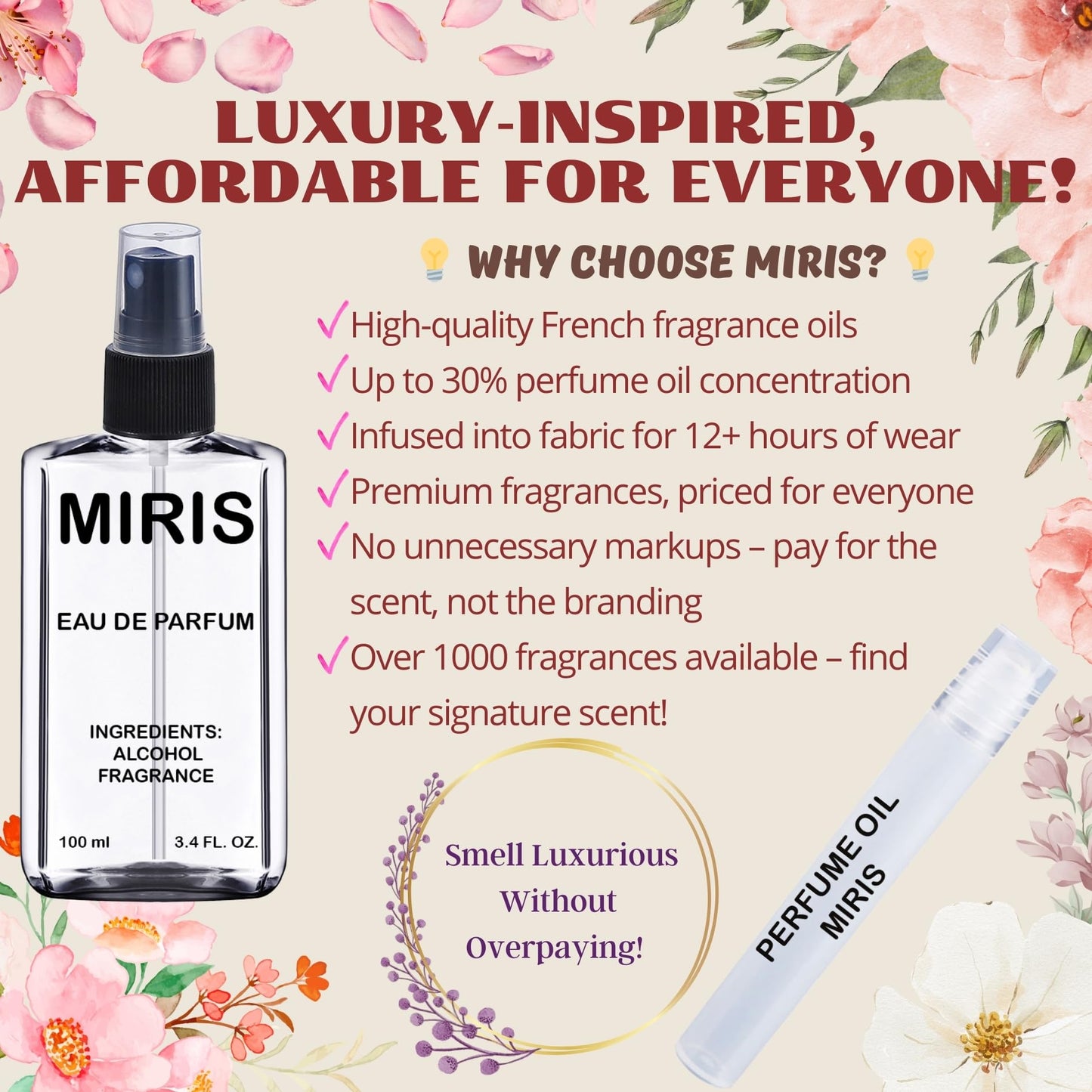 MIRIS No. 21224 – Inspired by Koko Mademoise, Long-Lasting Women’s Eau de Parfum 3.4 fl oz